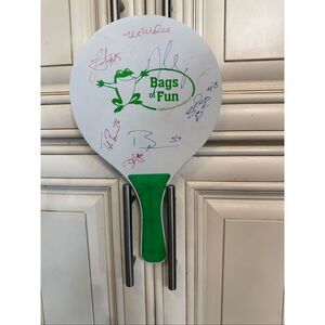 Lot Of 4 Wooden Beach Ball Paddles With Authentic NBA Autographs White Green OS